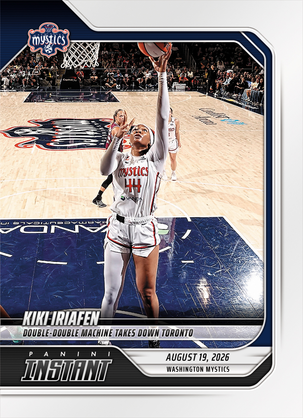 Detailed Image of Kiki Iriafen - 2026 Panini Instant WNBA #319 - Base Card 25-pack