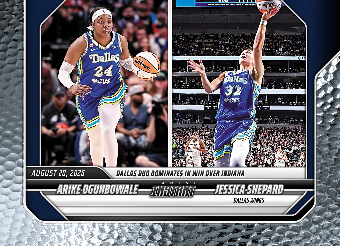 Detailed Image of Arike Ogunbowale/Jessica Shepard - 2026 Panini Instant WNBA #322 - Metallic /5
