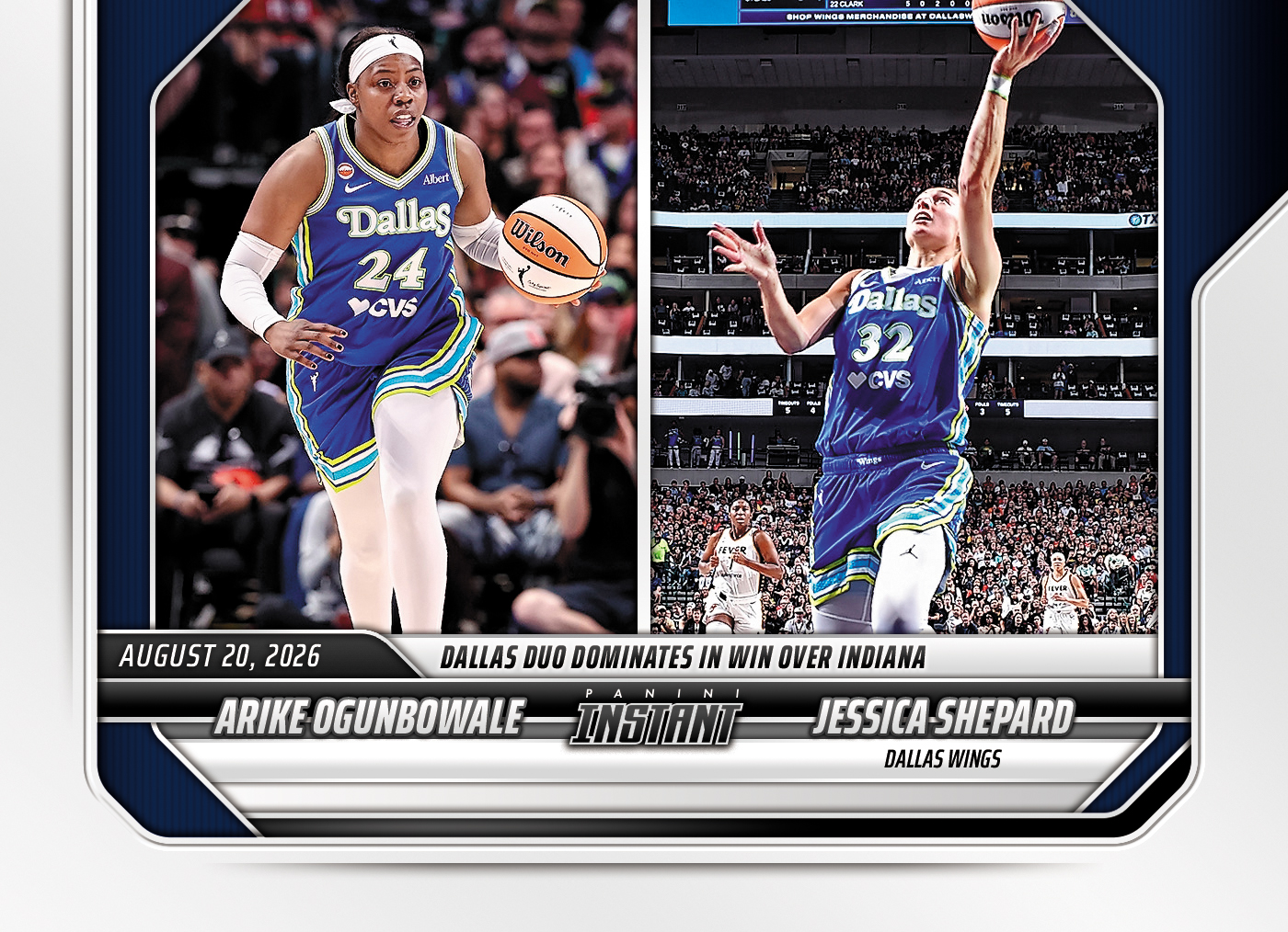 Detailed Image of Arike Ogunbowale/Jessica Shepard - 2026 Panini Instant WNBA #322 - Base Card 25-pack