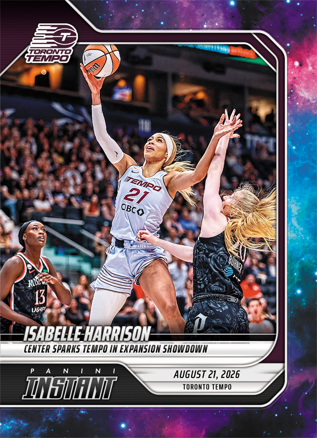 Detailed Image of Isabelle Harrison - 2026 Panini Instant WNBA #326 - Galaxy 1/1
