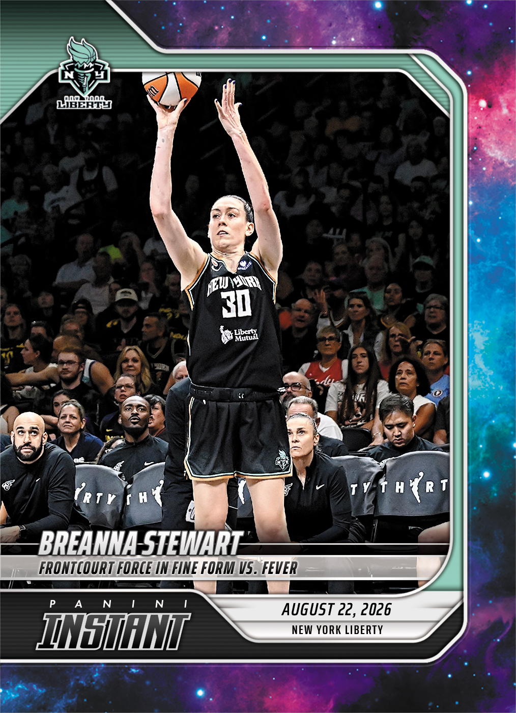 Detailed Image of Breanna Stewart - 2026 Panini Instant WNBA #327 - Galaxy 1/1
