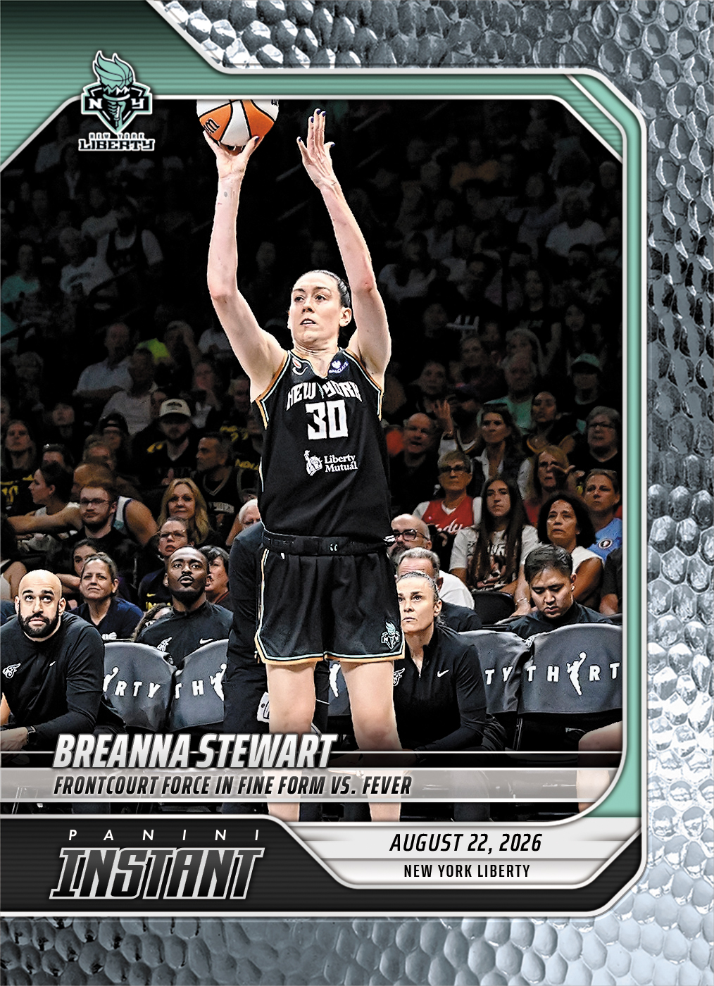 Detailed Image of Breanna Stewart - 2026 Panini Instant WNBA #327 - Metallic /5