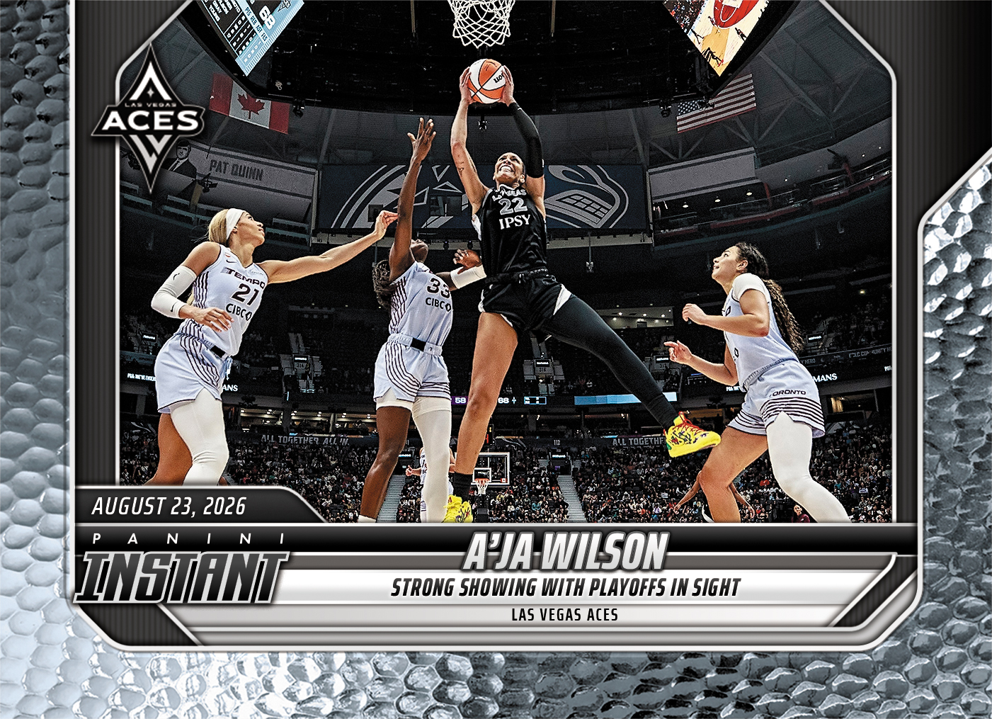 Detailed Image of A'ja Wilson - 2026 Panini Instant WNBA #332 - Metallic /5