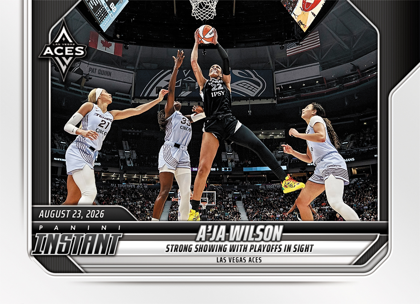 Detailed Image of A'ja Wilson - 2026 Panini Instant WNBA #332 - Base Card 25-pack