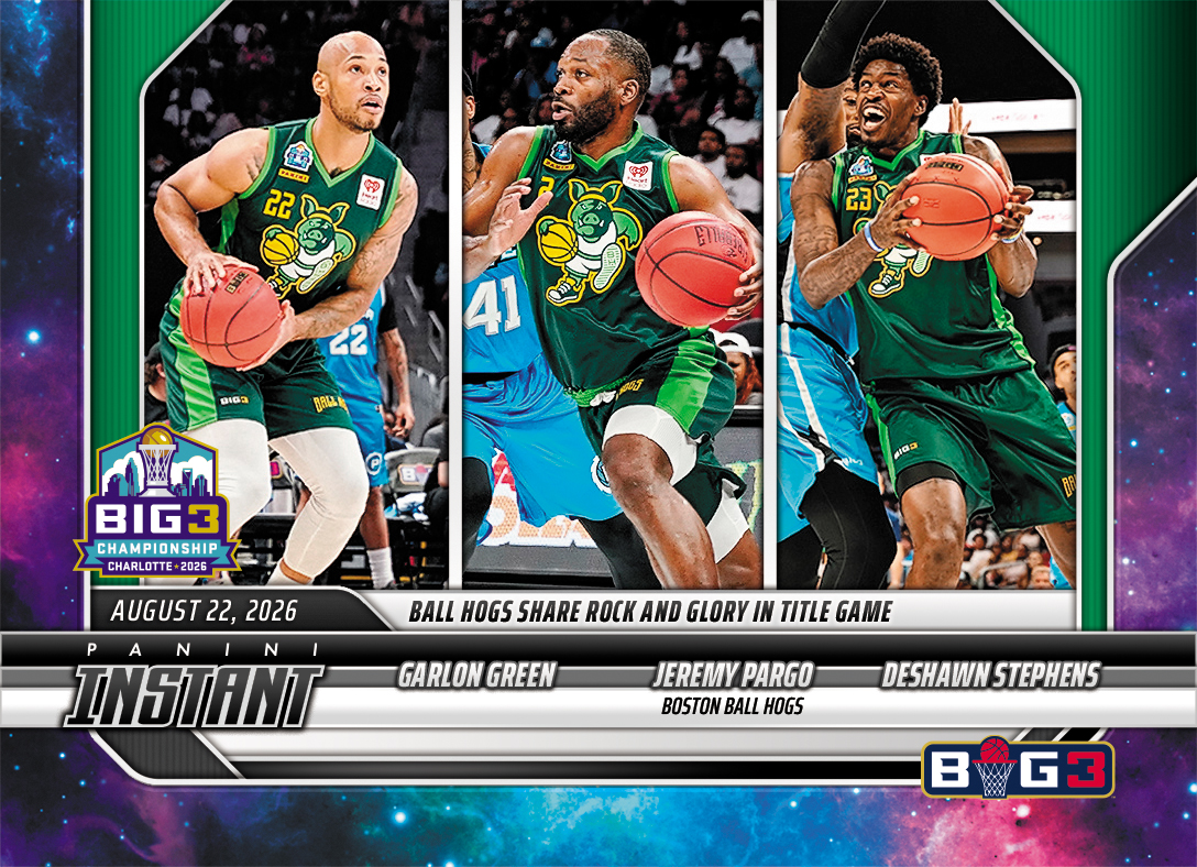 Detailed Image of Garlon Green/Jeremy Pargo/Deshawn Stephens - 2026 Panini Instant Big3 #41 - Galaxy 1/1