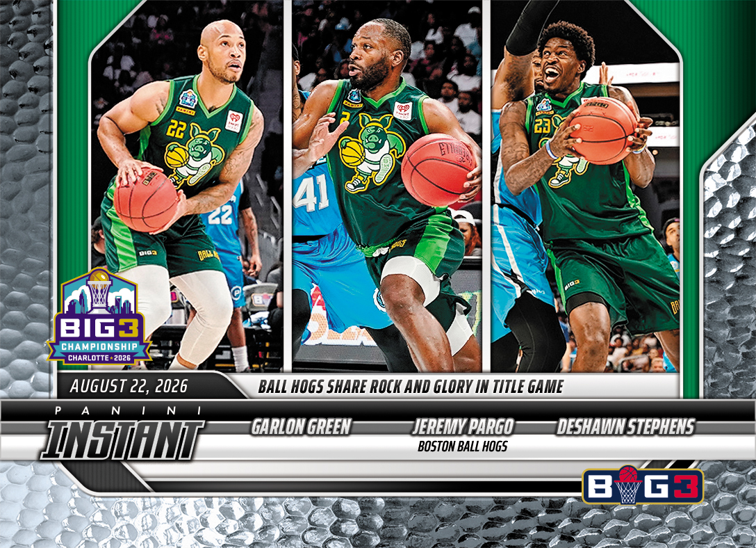 Detailed Image of Garlon Green/Jeremy Pargo/Deshawn Stephens - 2026 Panini Instant Big3 #41 - Metallic /5