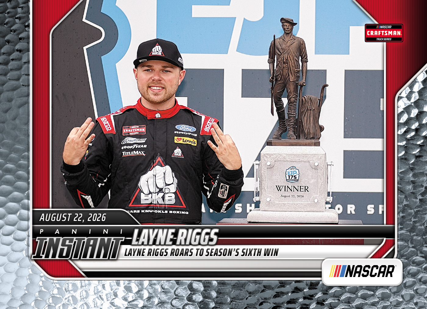 Product image 1 for - Layne Riggs - 2026 Panini Instant NASCAR #74 - Metallic /5