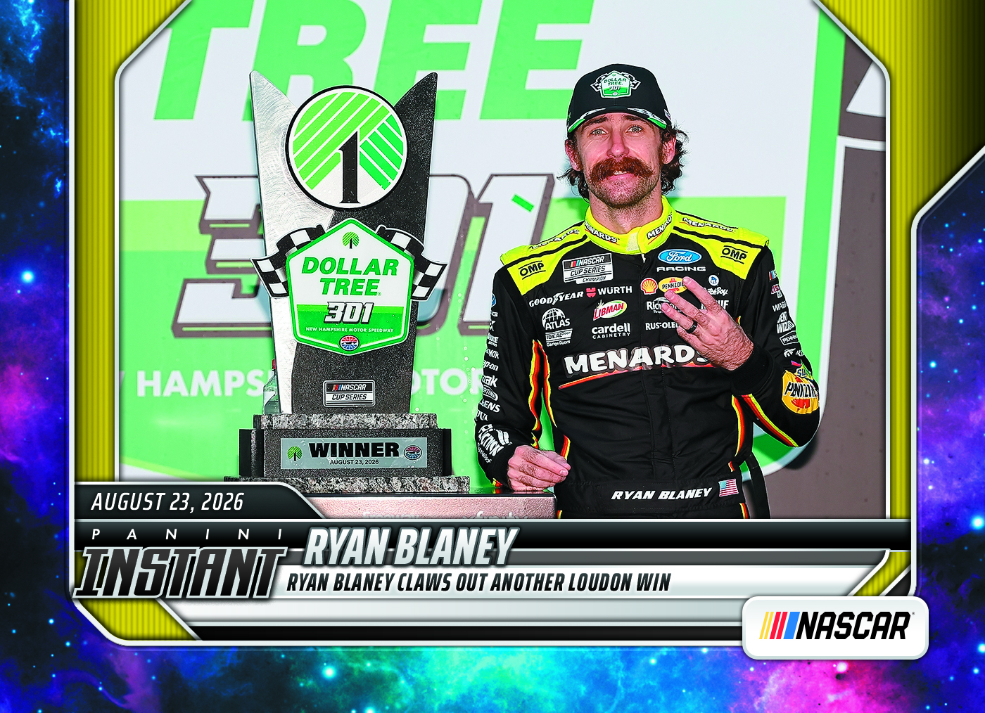 Detailed Image of Ryan Blaney - 2026 Panini Instant NASCAR #75 - Galaxy 1/1