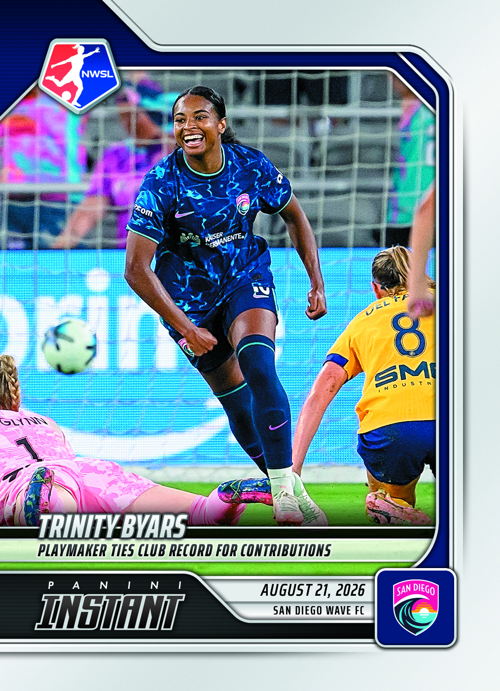 Detailed Image of Trinity Byars - 2026 Panini Instant NWSL #144 - Base Card 25-pack
