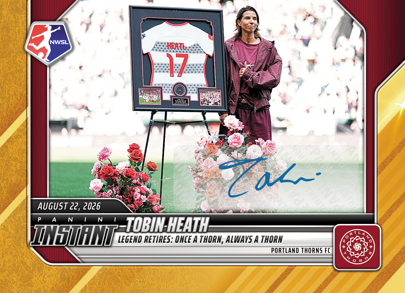Product image 1 for - Tobin Heath - 2026 Panini Instant NWSL #147 - Gold /10 Auto