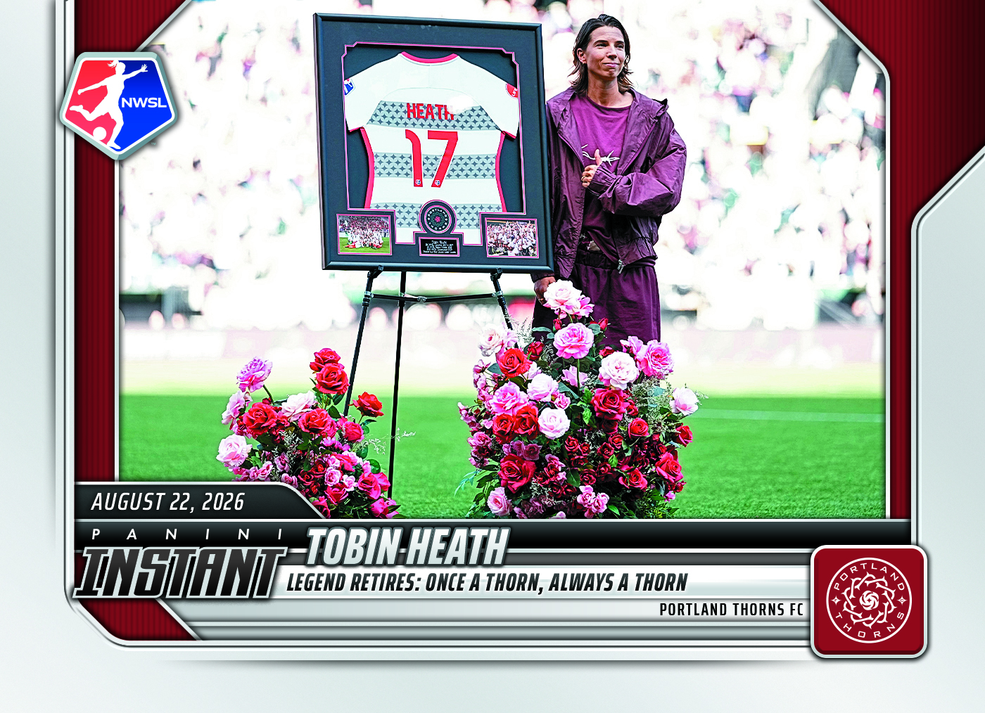Detailed Image of Tobin Heath - 2026 Panini Instant NWSL #147 - Base Card 25-pack