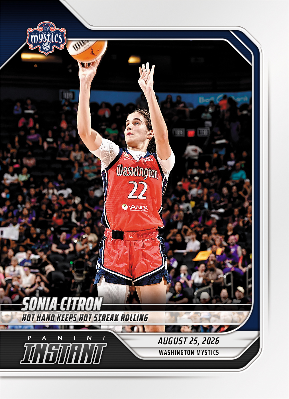 Detailed Image of Sonia Citron - 2026 Panini Instant WNBA #337 - Base Card 10-pack