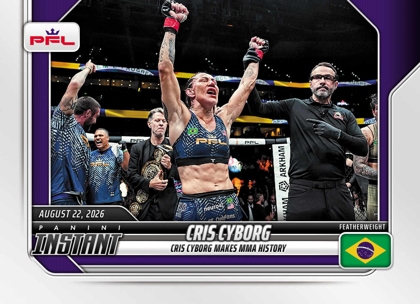 Detailed Image of Cris Cyborg - 2026 Panini Instant PFL #35 - Base Card 5-pack