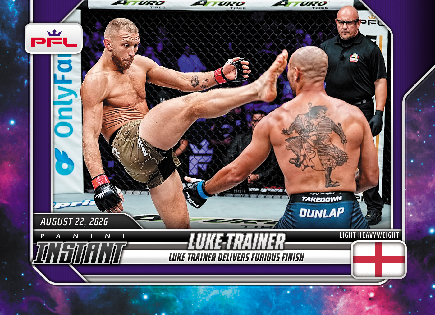 Detailed Image of Luke Trainer - 2026 Panini Instant PFL #38 - Galaxy 1/1