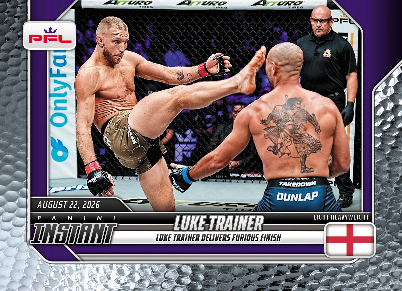 Detailed Image of Luke Trainer - 2026 Panini Instant PFL #38 - Metallic /5