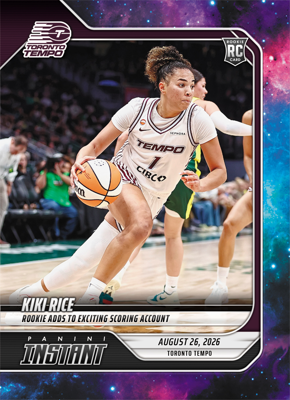Detailed Image of Kiki Rice - 2026 Panini Instant WNBA #339 - Galaxy 1/1