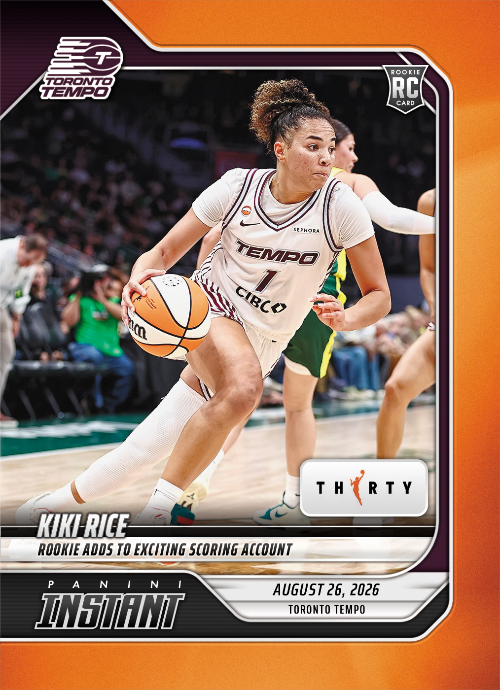 Detailed Image of Kiki Rice - 2026 Panini Instant WNBA #339 - 30th Anniversary /30