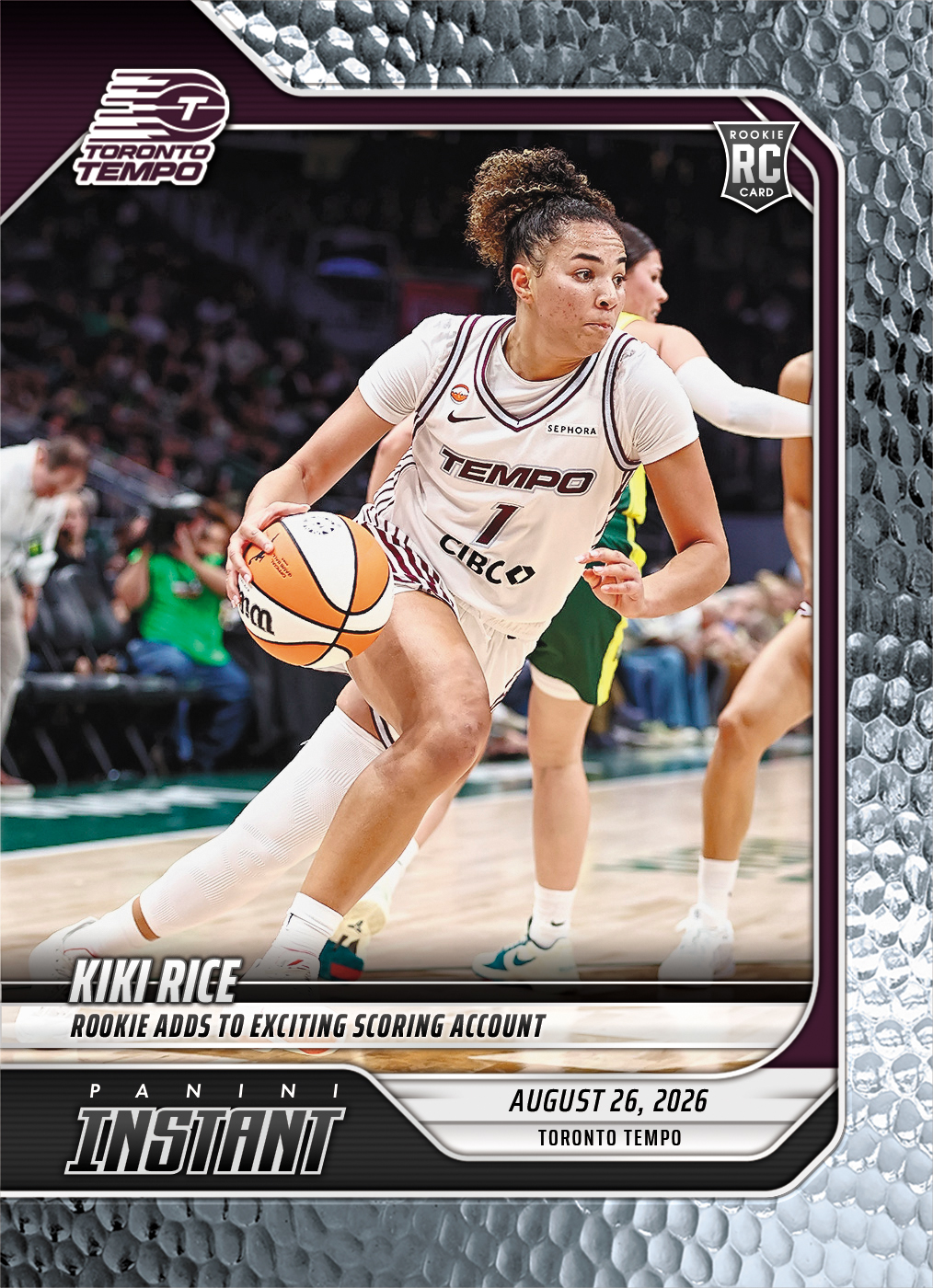 Detailed Image of Kiki Rice - 2026 Panini Instant WNBA #339 - Metallic /5