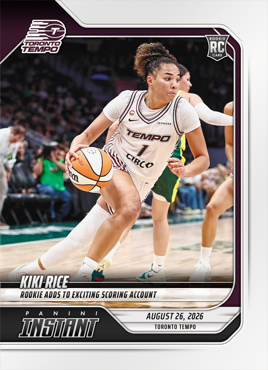 Detailed Image of Kiki Rice - 2026 Panini Instant WNBA #339 - Base Card 25-pack