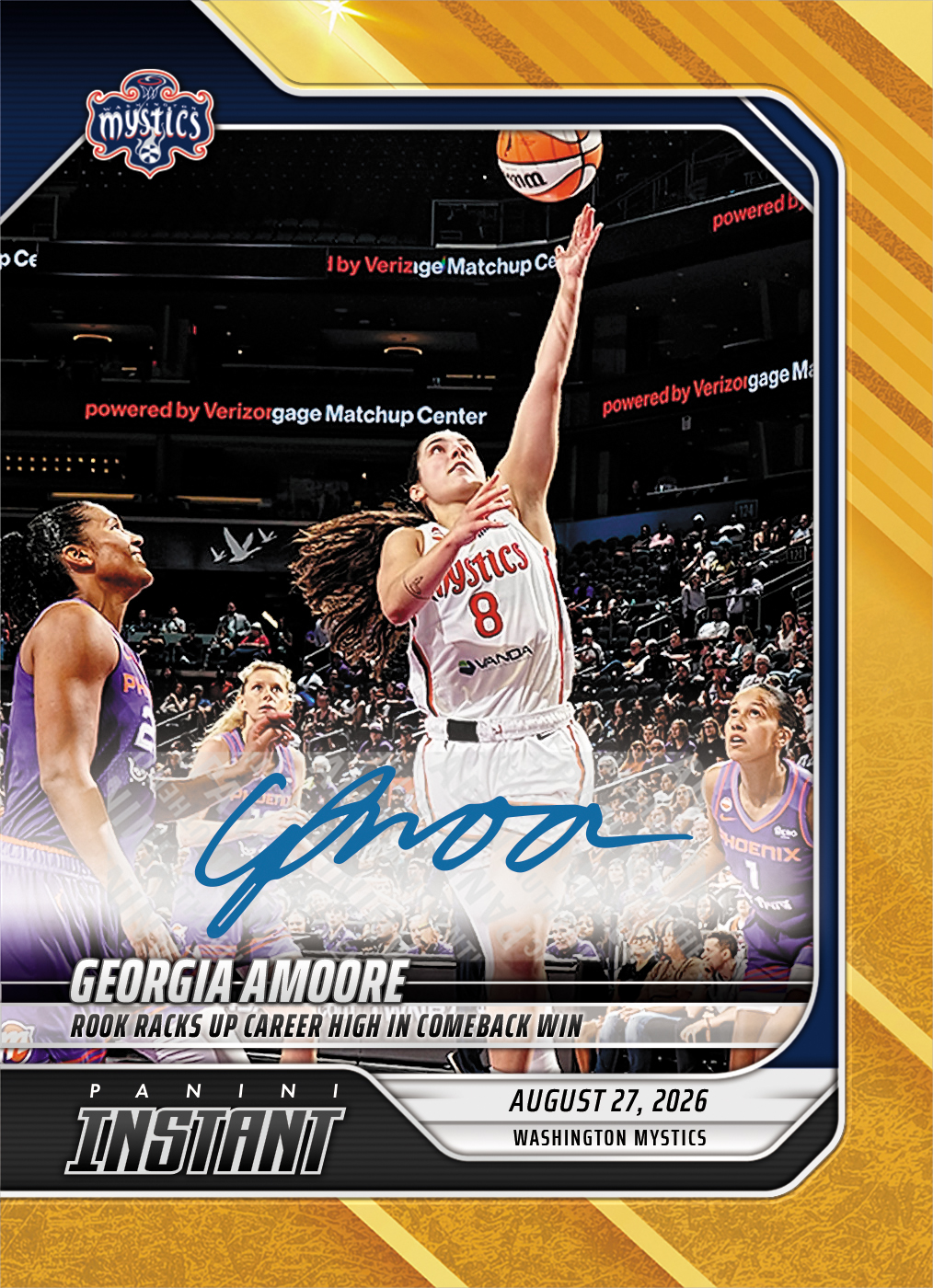 Detailed Image of Georgia Amoore - 2026 Panini Instant WNBA #342 - Gold /10 Auto