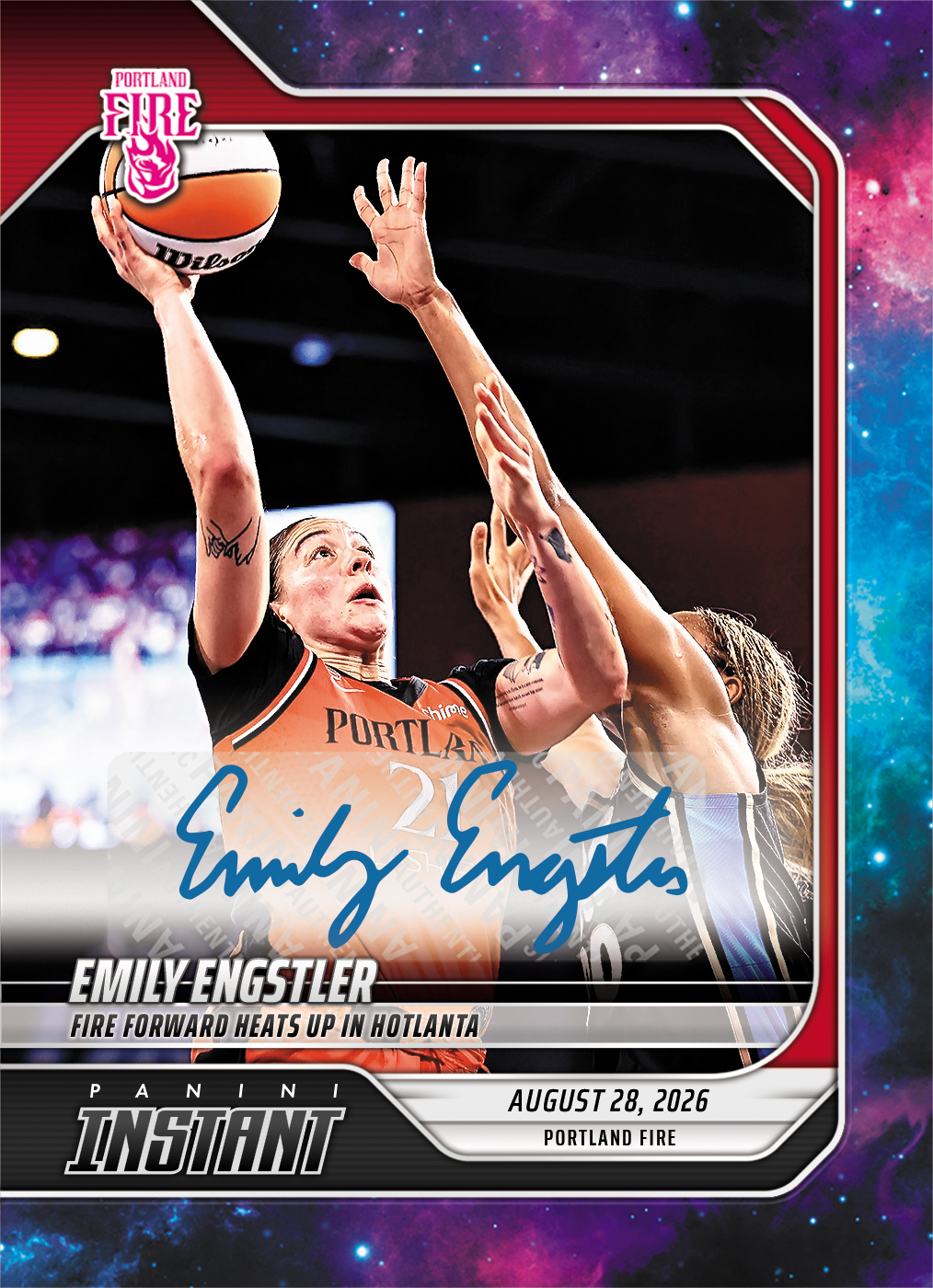 Detailed Image of Emily Engstler - 2026 Panini Instant WNBA #343 - Galaxy 1/1 Auto