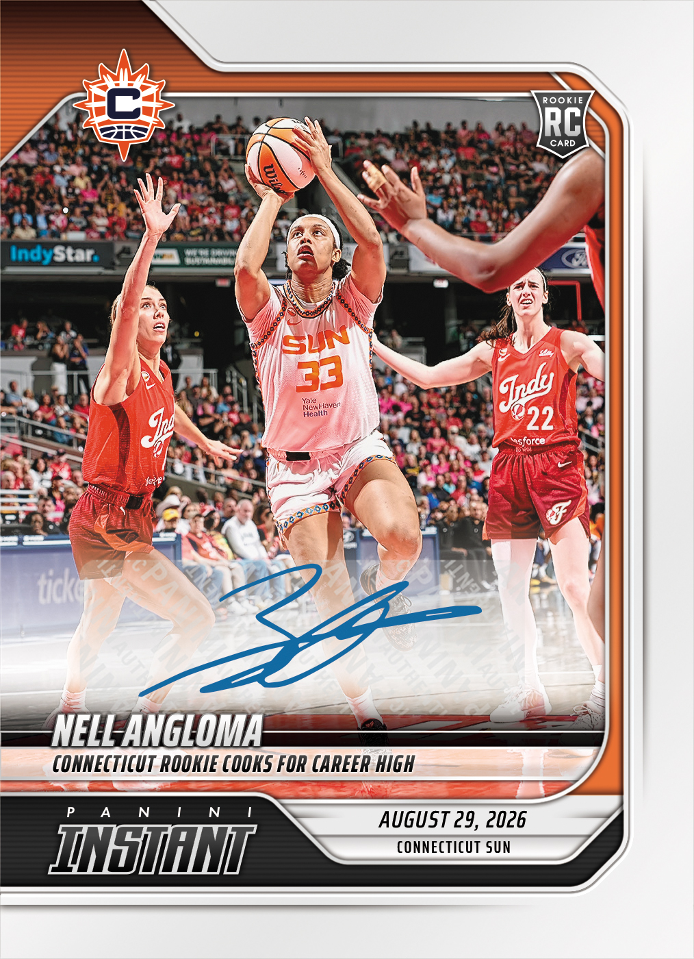 Detailed Image of Nell Angloma - 2026 Panini Instant WNBA #345 - Base /99 Auto