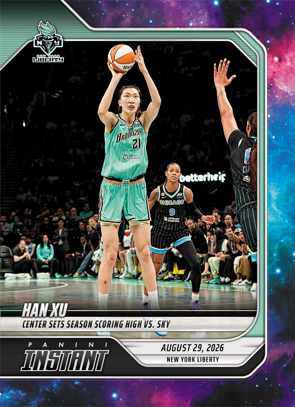 Detailed Image of Han Xu - 2026 Panini Instant WNBA #346 - Galaxy 1/1