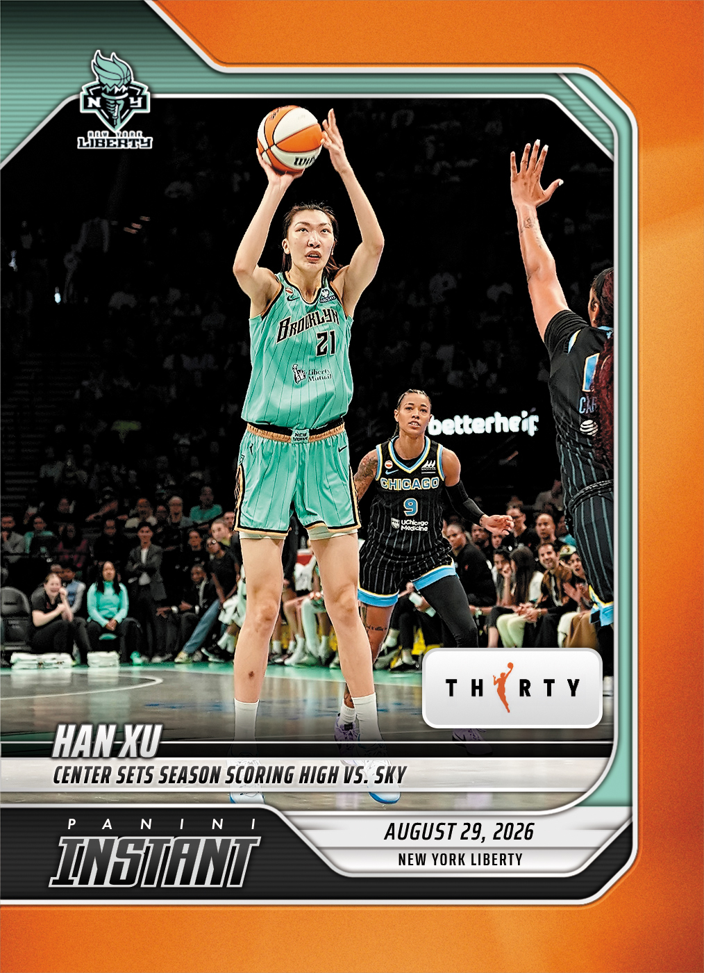 Detailed Image of Han Xu - 2026 Panini Instant WNBA #346 - 30th Anniversary /30