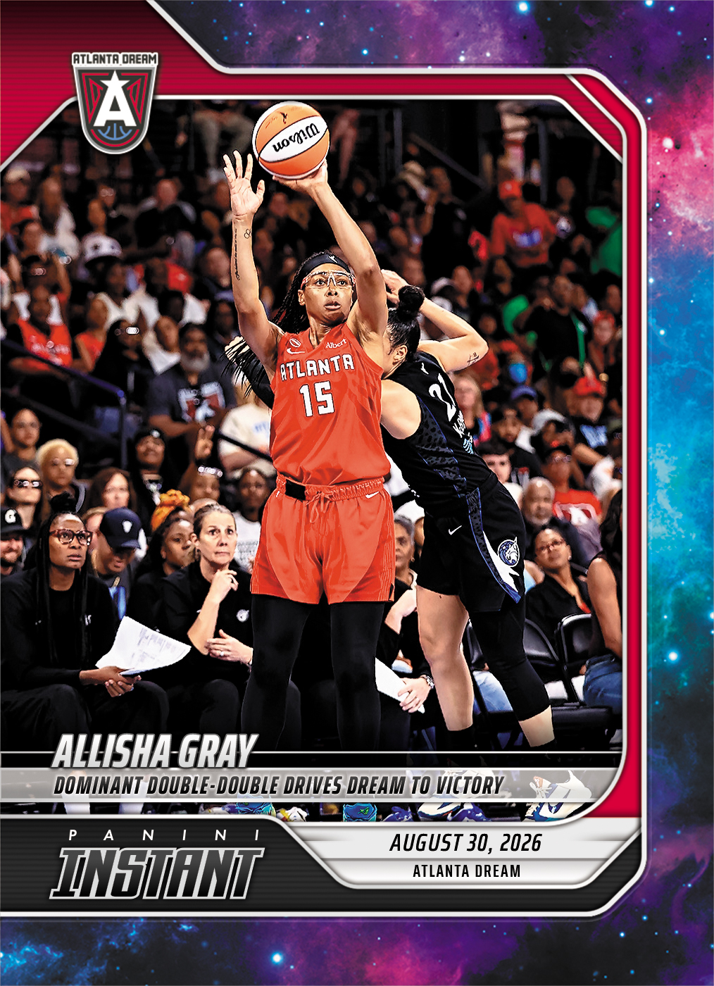 Detailed Image of Allisha Gray - 2026 Panini Instant WNBA #348 - Galaxy 1/1