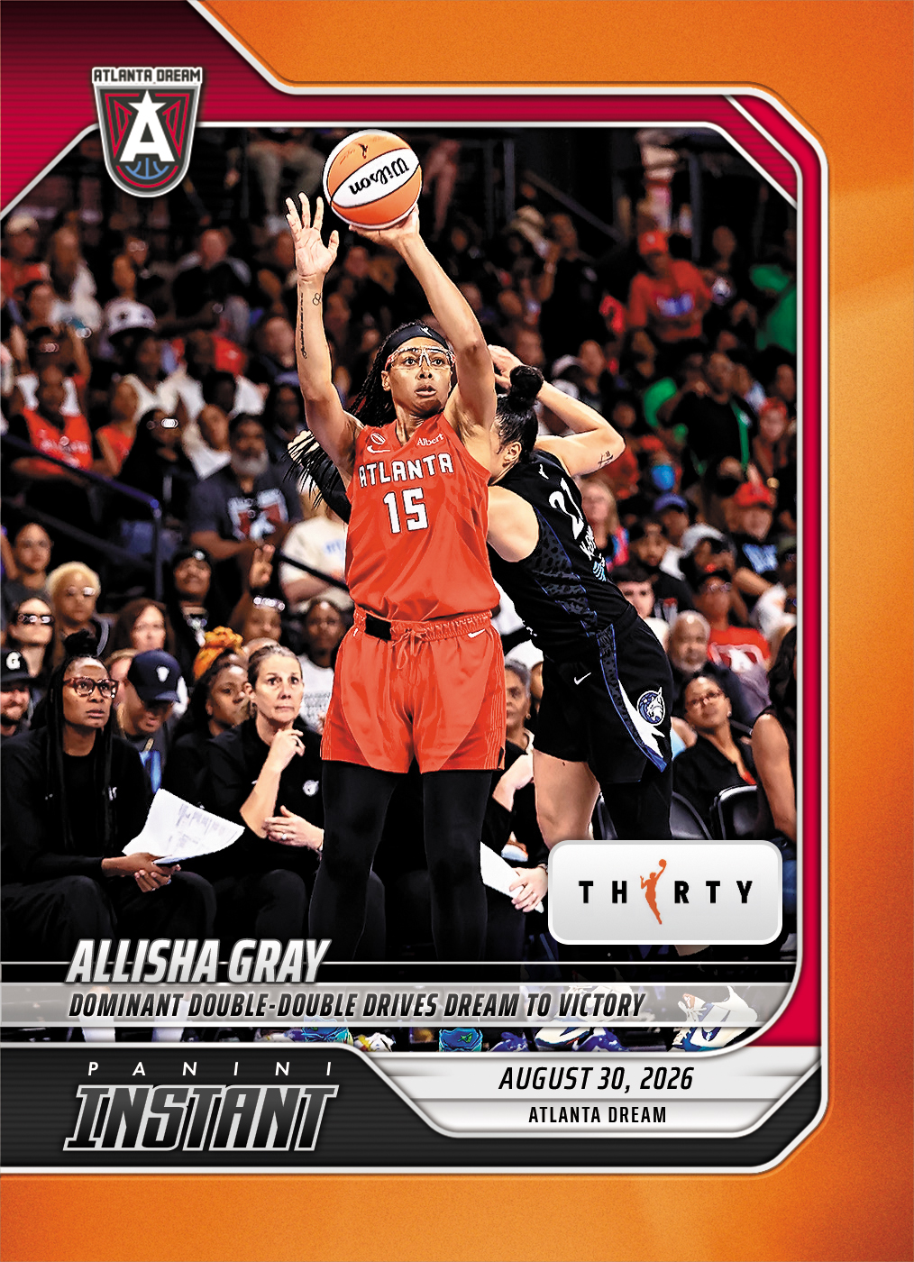 Product image 1 for - Allisha Gray - 2026 Panini Instant WNBA #348 - 30th Anniversary /30