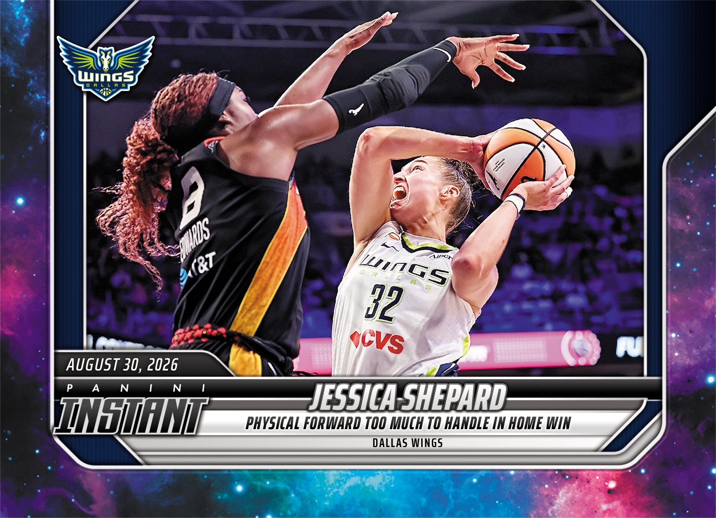 Detailed Image of Jessica Shepard - 2026 Panini Instant WNBA #351 - Galaxy 1/1