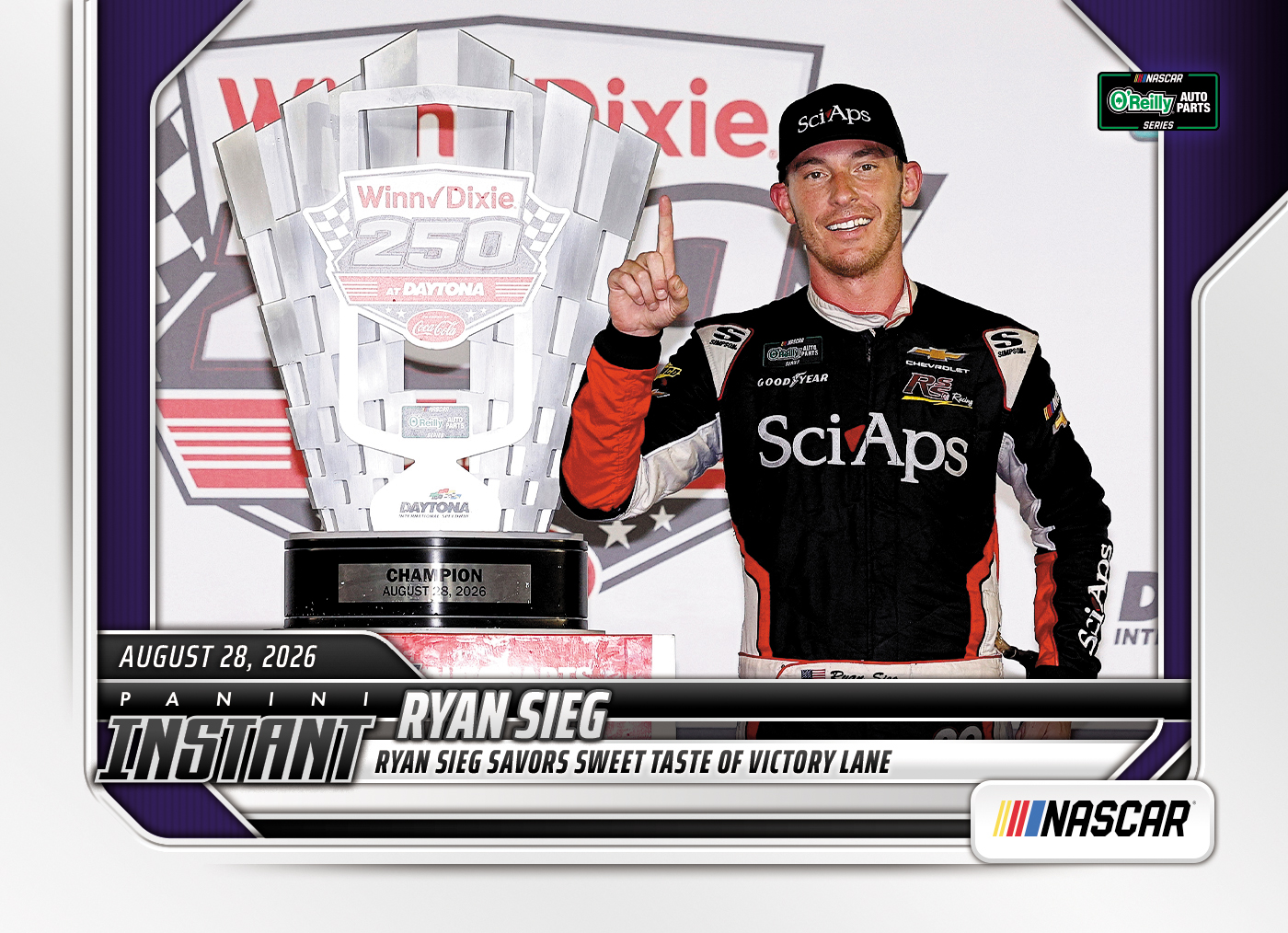 Detailed Image of Ryan Sieg - 2026 Panini Instant NASCAR #76 - Base Card 25-pack