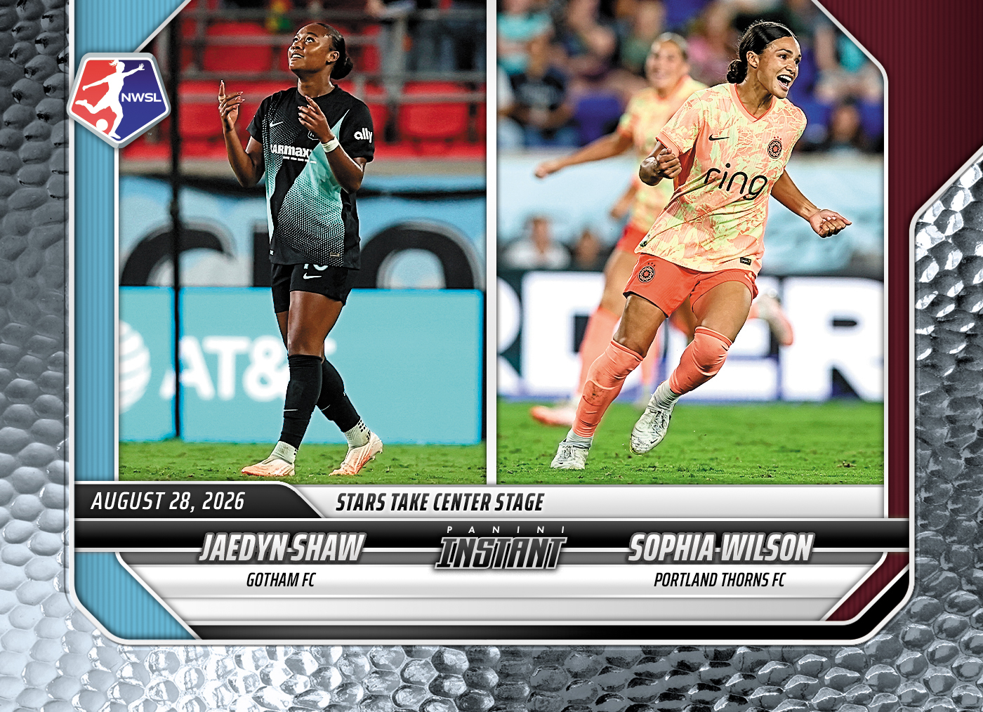 Detailed Image of Jaedyn Shaw/Sophia Wilson - 2026 Panini Instant NWSL #152 - Metallic /5