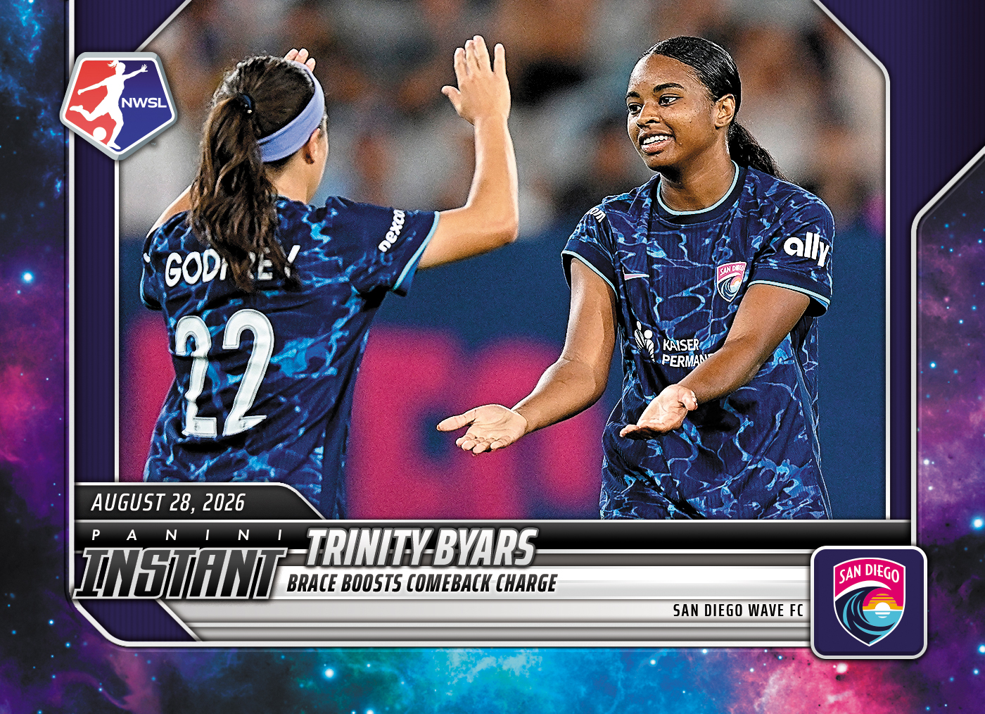 Detailed Image of Trinity Byars - 2026 Panini Instant NWSL #153 - Galaxy 1/1