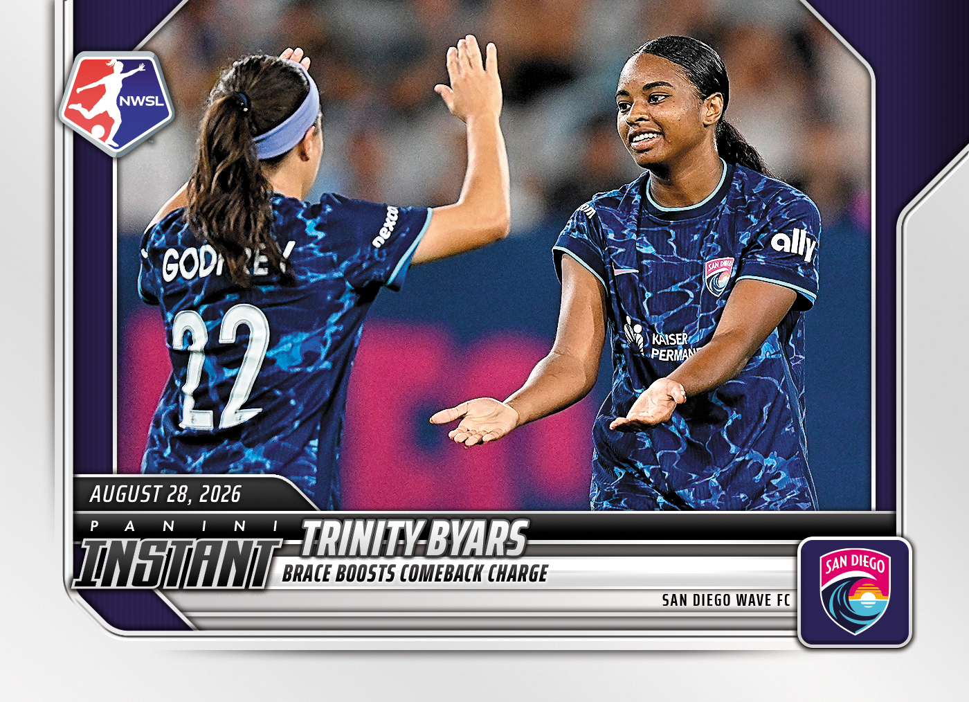 Detailed Image of Trinity Byars - 2026 Panini Instant NWSL #153 - Base Card 10-pack