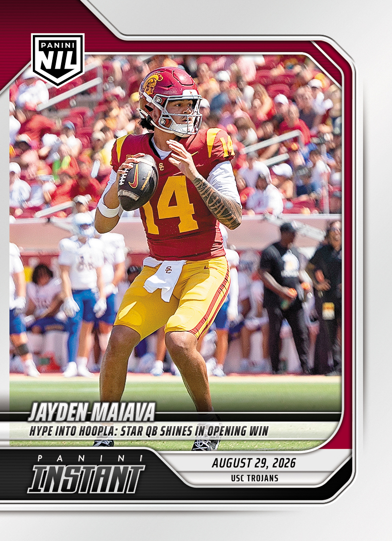 Detailed Image of Jayden Maiava - 2026 Panini Instant NIL College Football #I-JMA - Base Card 25-pack