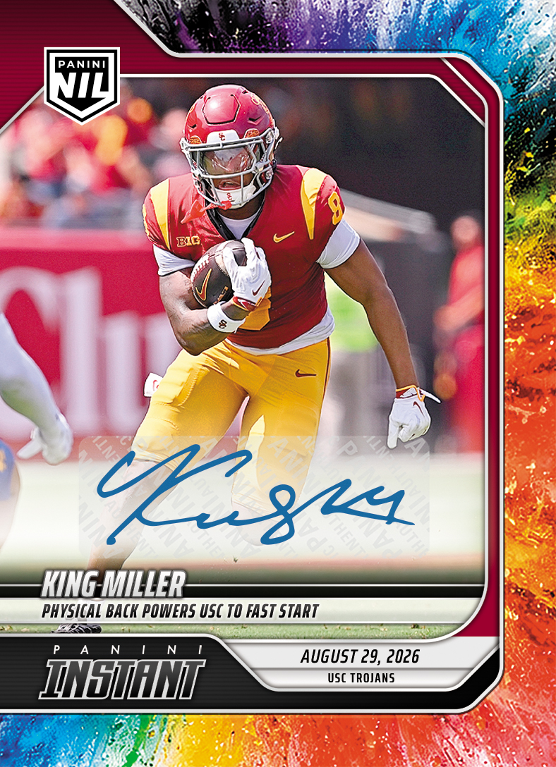 Detailed Image of King Miller - 2026 Panini NIL College Football #I-KMI - Color Blast /10 Auto