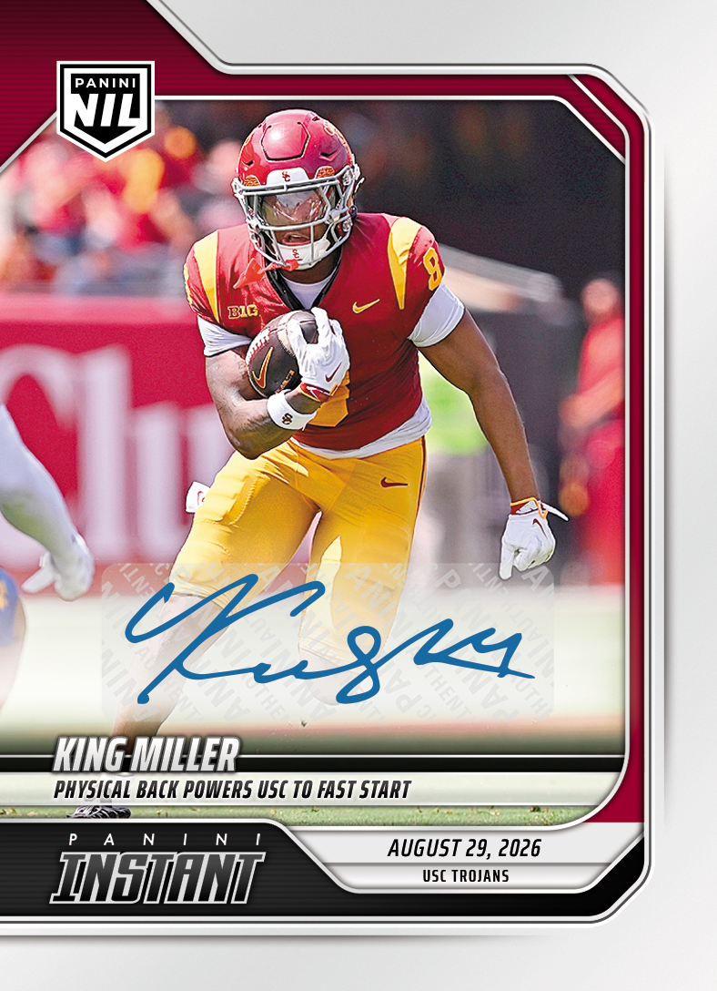 Detailed Image of King Miller - 2026 Panini NIL College Football #I-KMI - Base /25 Auto