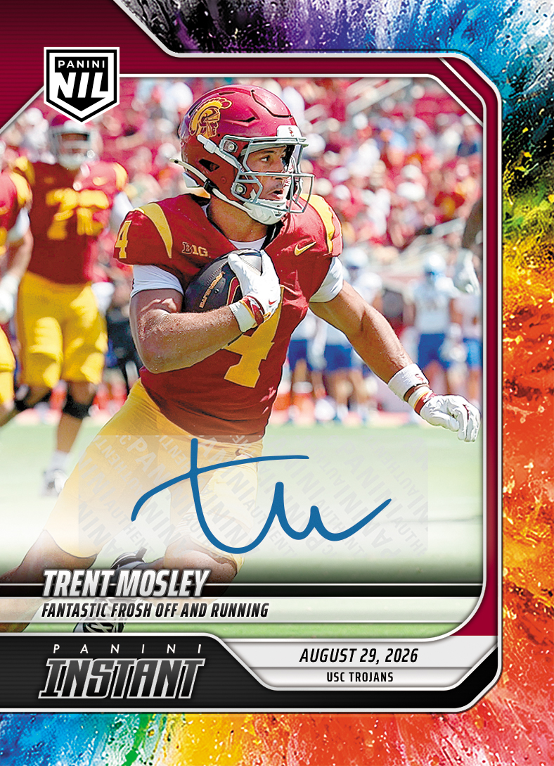Detailed Image of Trent Mosley - 2026 Panini NIL College Football #I-TMO - Color Blast /10 Auto
