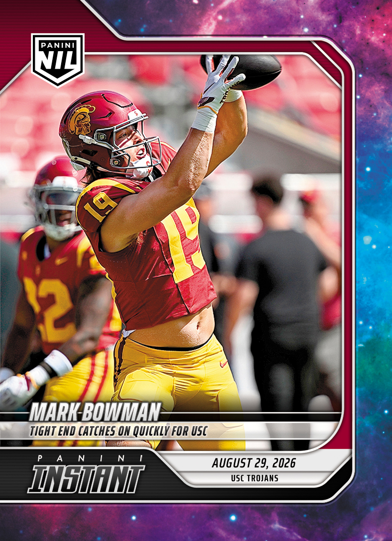 Detailed Image of Mark Bowman - 2026 Panini NIL College Football #I-MBO - Galaxy 1/1