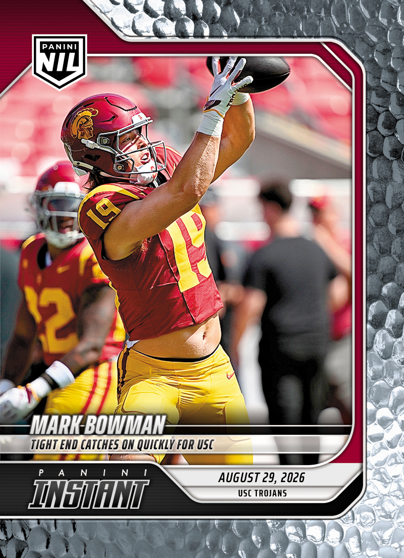 Detailed Image of Mark Bowman - 2026 Panini NIL College Football #I-MBO - Metallic /5