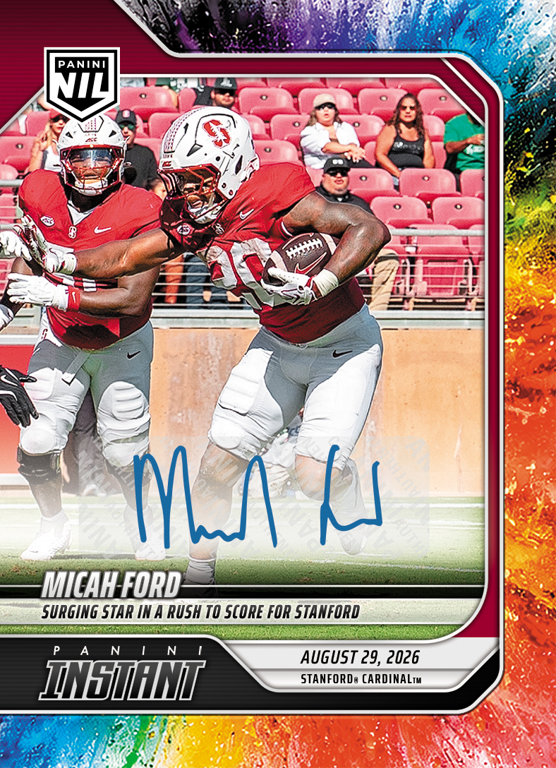 Detailed Image of Micah Ford - 2026 Panini NIL College Football #I-MFO - Color Blast /10 Auto