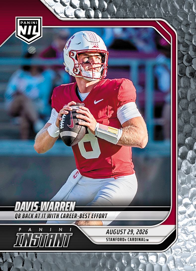 Detailed Image of Davis Warren - 2026 Panini NIL College Football #I-DWA - Metallic /5