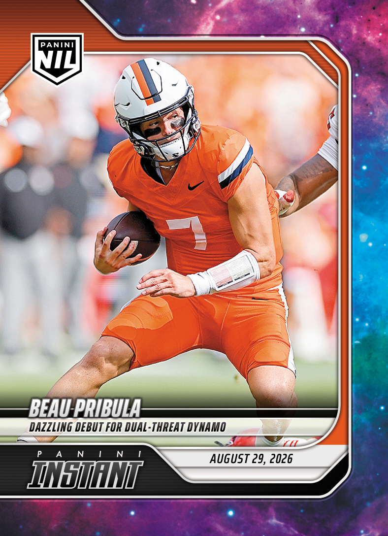 Detailed Image of Beau Pribula - 2026 Panini Instant NIL College Football #I-BPR - Galaxy 1/1