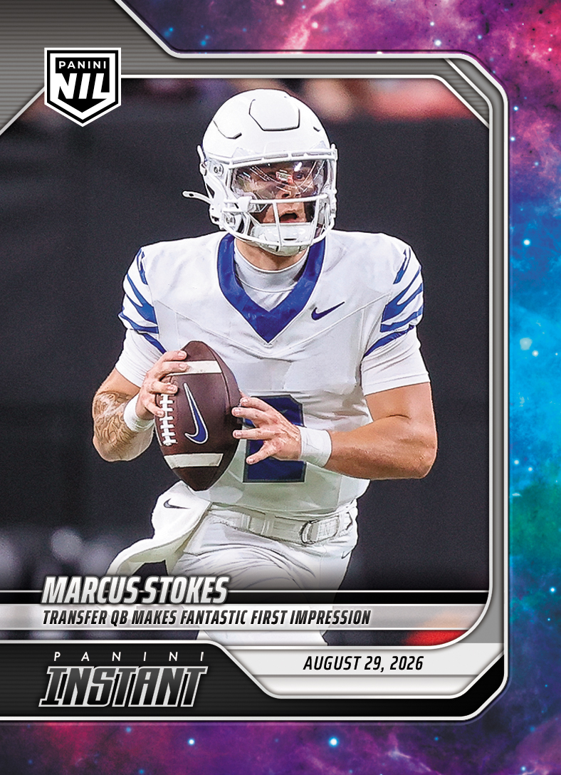 Detailed Image of Marcus Stokes - 2026 Panini NIL College Football #I-MST - Galaxy 1/1