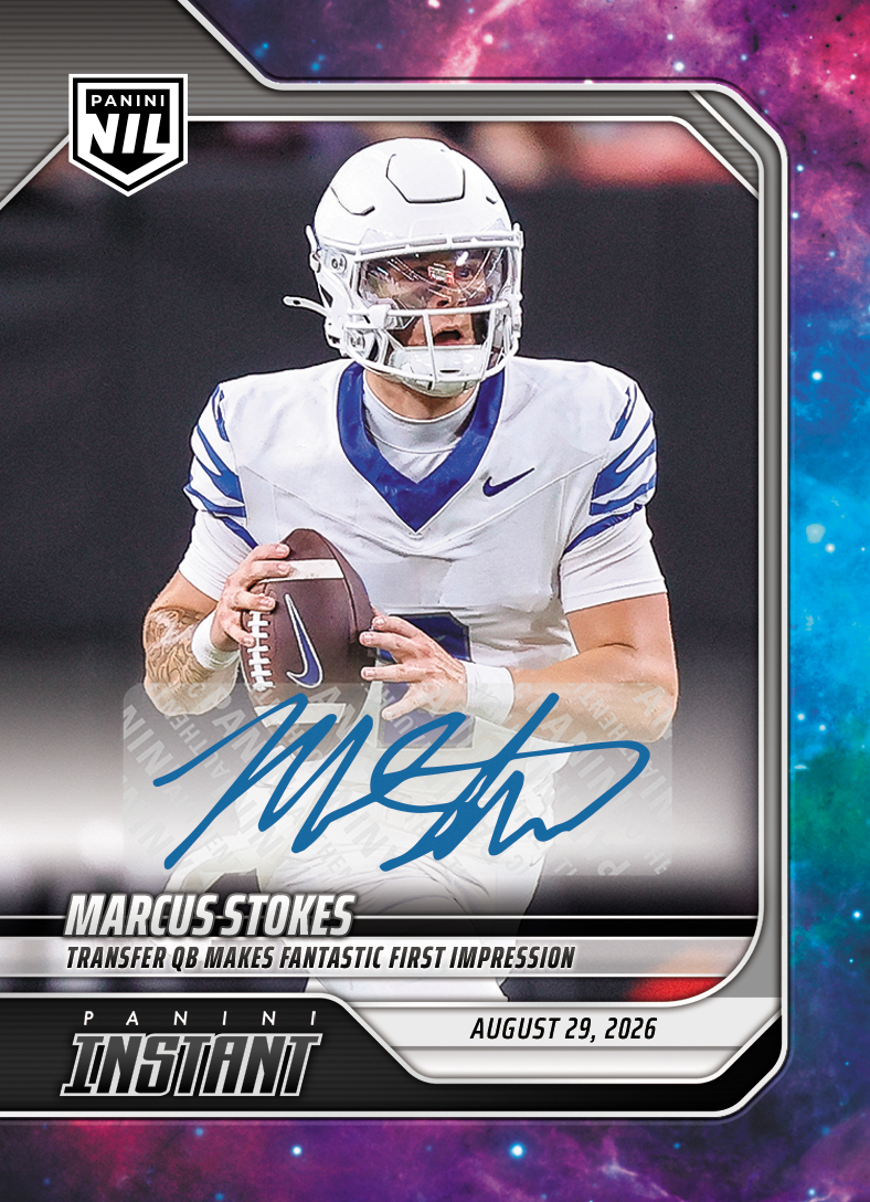 Detailed Image of Marcus Stokes - 2026 Panini NIL College Football #I-MST - Base /99 Auto