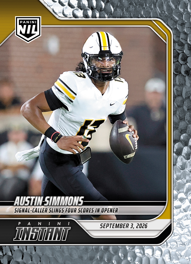 Detailed Image of Austin Simmons - 2026 Panini NIL College Football #I-ASI - Metallic /5