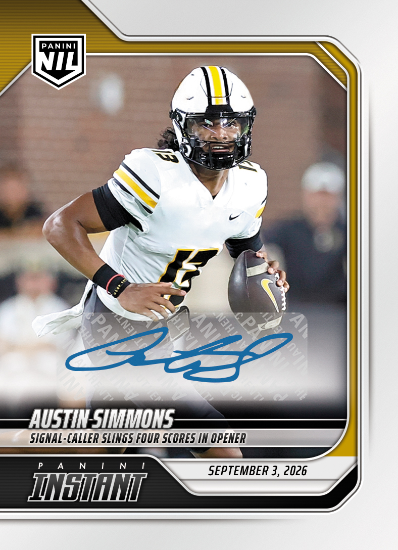 Detailed Image of Austin Simmons - 2026 Panini NIL College Football #I-ASI - Base /25 Auto