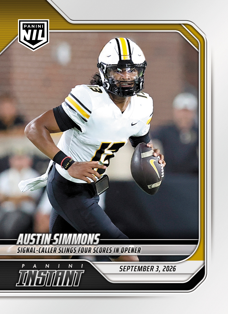 Detailed Image of Austin Simmons - 2026 Panini NIL College Football #I-ASI - Base Card 25-pack