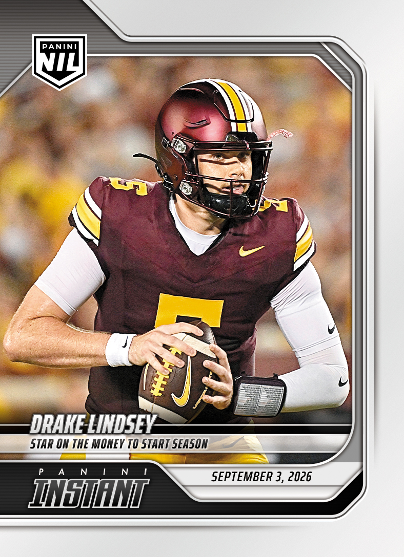 Detailed Image of Drake Lindsey - 2026 Panini NIL College Football #I-DLI - Base Card 5-pack